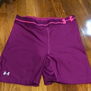 Purple and pink under armour biking shorts